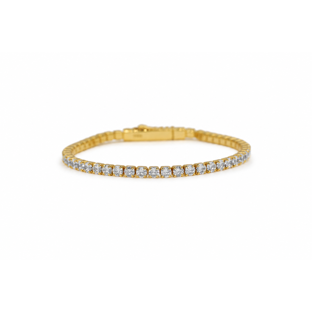 Aveline CZ Tennis Bracelet in Gold Vermeil front view