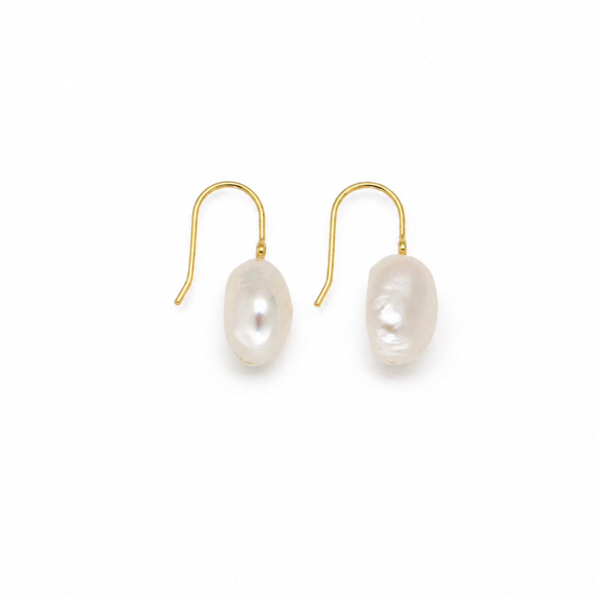 Céleste Freshwater Pearl and CZ Drop Earrings in Gold Vermeil back view