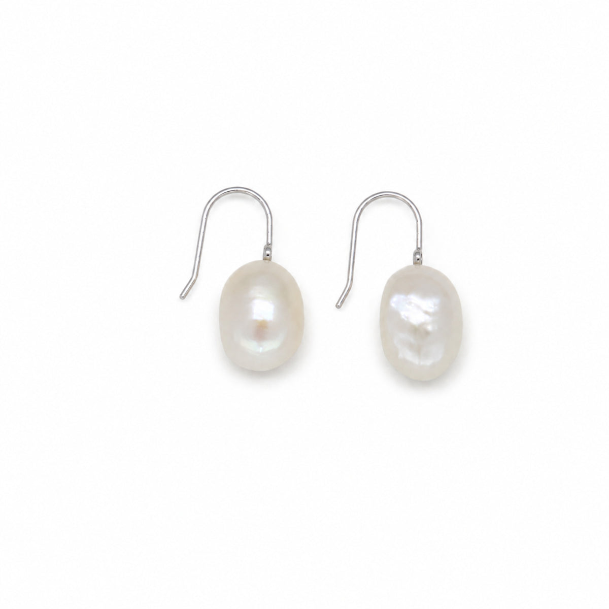 Céleste Freshwater Pearl and CZ Drop Earrings in 925 Sterling Silver back view