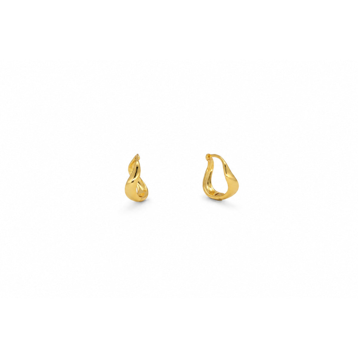 Maëlle Twisted Sculptural Hoop Earrings in Gold Vermeil front view