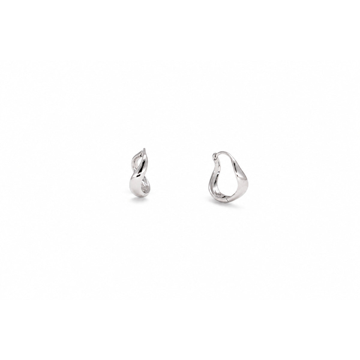 Maëlle Twisted Sculptural Hoop Earrings in 925 Sterling Silver front view