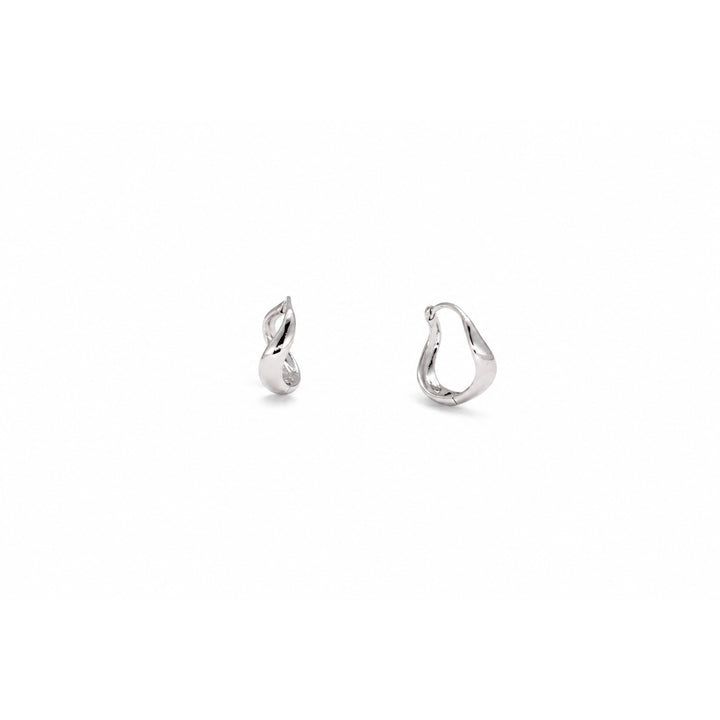 Maëlle Twisted Sculptural Hoop Earrings in 925 Sterling Silver front view