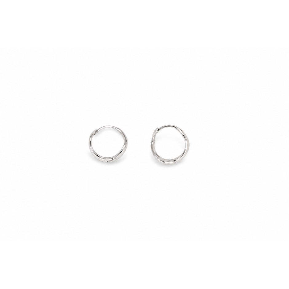Maëlle Twisted Sculptural Hoop Earrings in 925 Sterling Silver back view