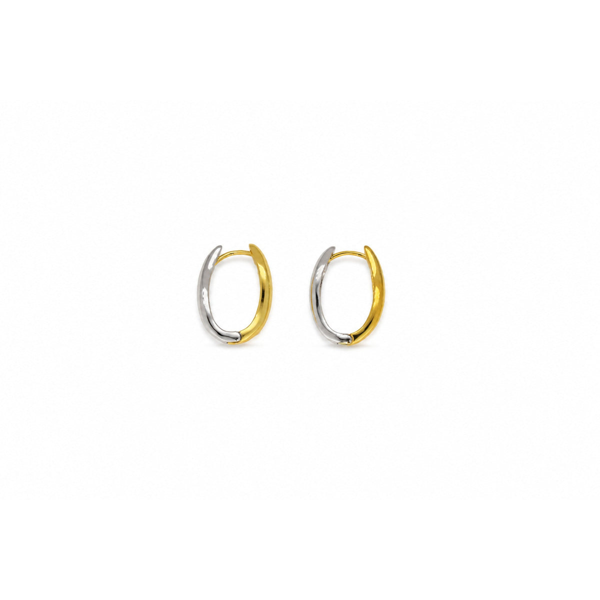 Aveline Two-Tone Sculptural Hoop Earrings in Gold Vermeil back view
