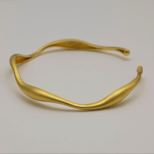 Halo Bracelet top-down view showing full open cuff shape and satin matte finish