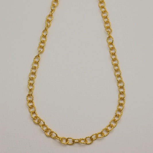 Gold vermeil twisted chain necklace displayed on white background