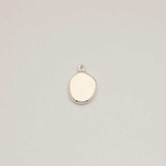 925 sterling silver pendant with an organically rounded shape, polished finish, and engravable surface — photographed on a neutral background.