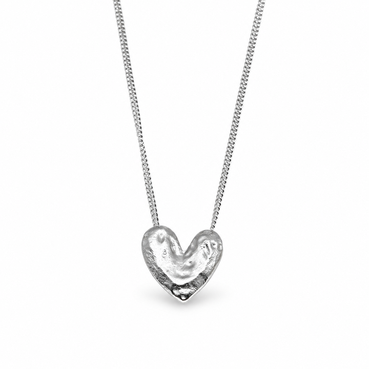 Amelia Sculpted Heart Necklace in 925 Sterling Silver by MOA - view 1