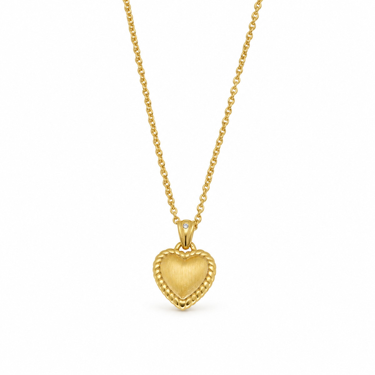 Aveline Textured Heart Necklace 24K Gold by MOA - view 1