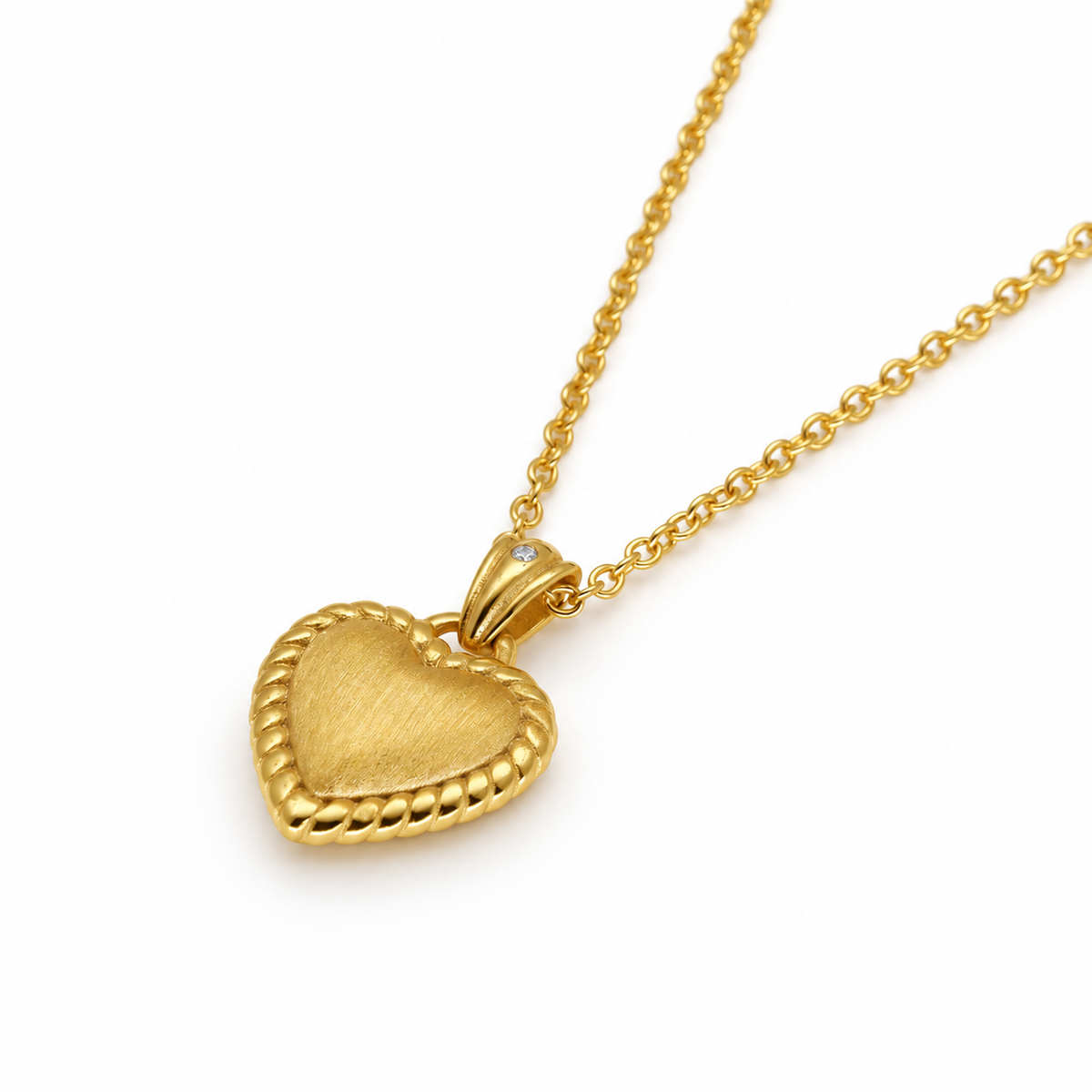 Aveline Textured Heart Necklace 24K Gold by MOA - view 2