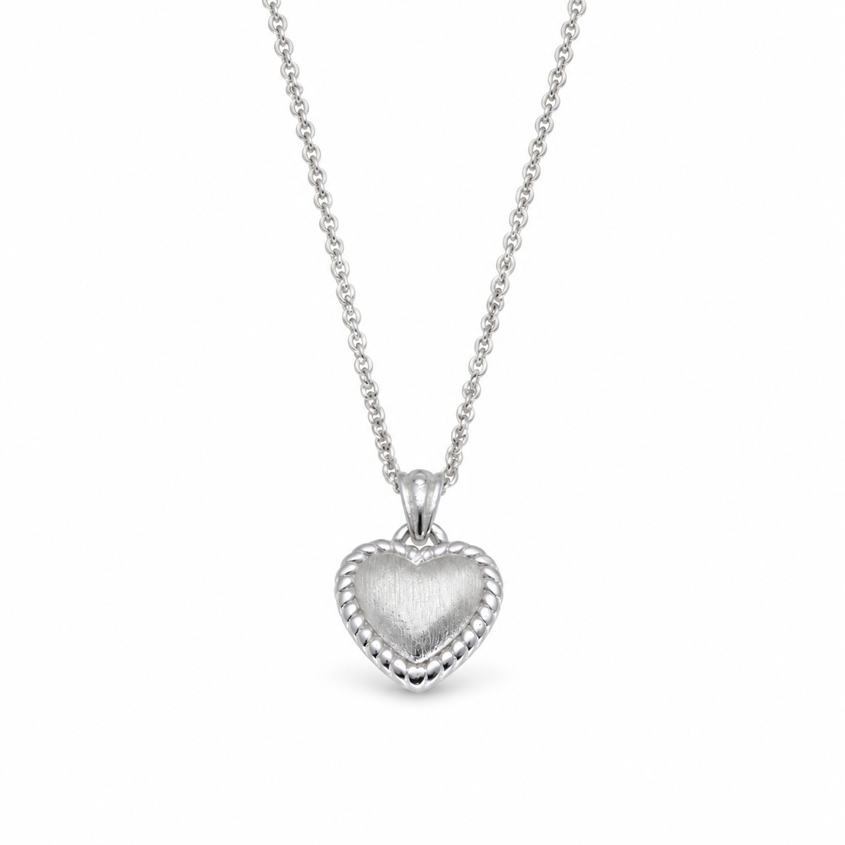 Aveline Textured Heart Necklace in 925 Sterling Silver by MOA - view 1