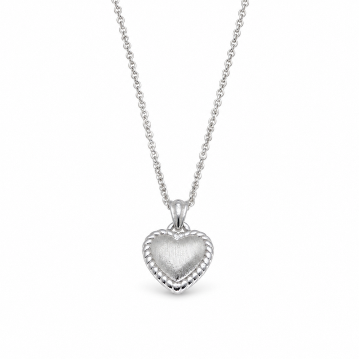 Aveline Textured Heart Necklace in 925 Sterling Silver by MOA - view 1