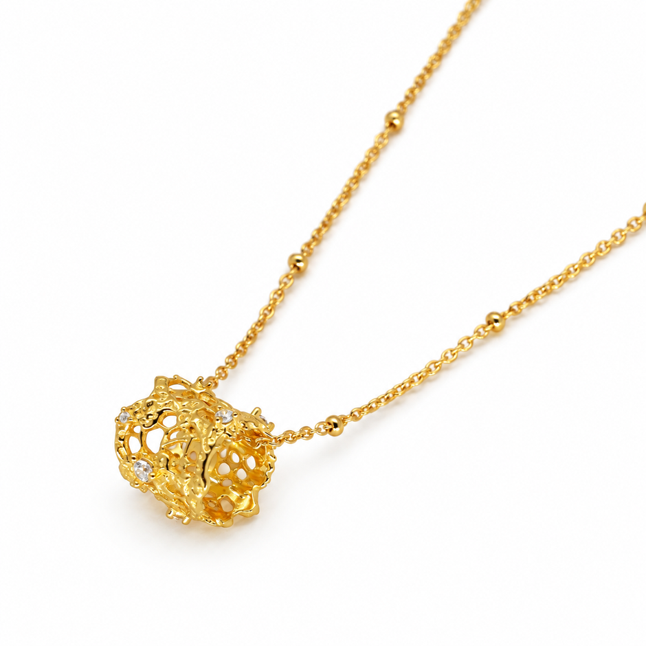 Thea Filigree Pendant Necklace 24K Gold by MOA - view 2