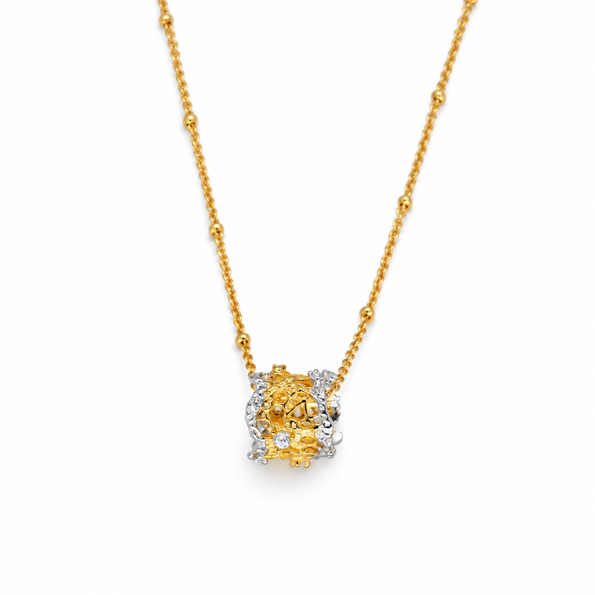 Thea Filigree Pendant Necklace Two Tone by MOA - view 1