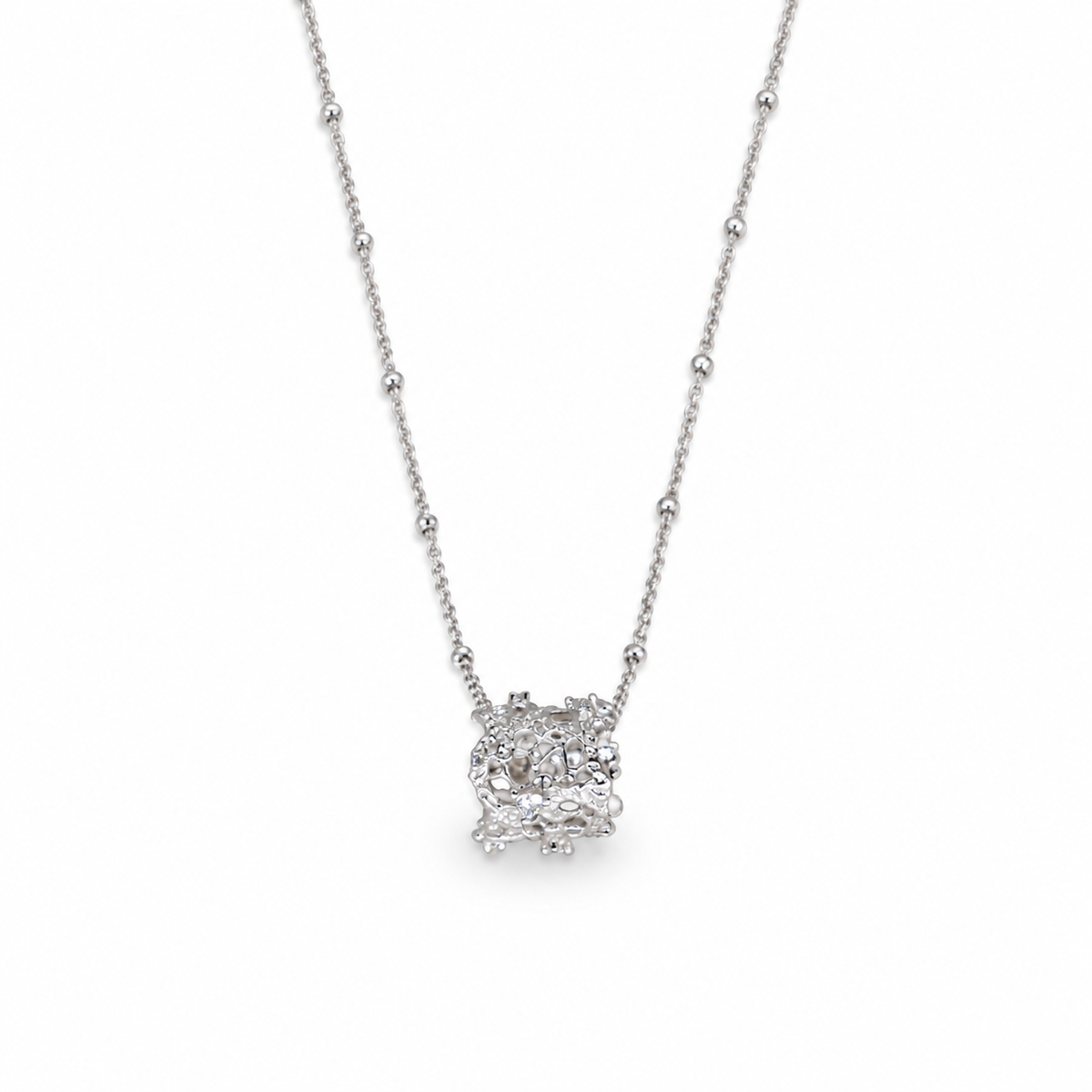 Thea Filigree Pendant Necklace in 925 Sterling Silver by MOA - view 1