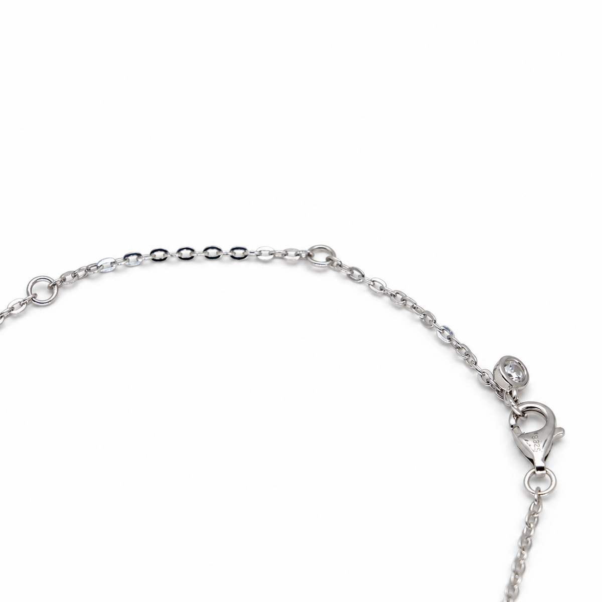 Noera Double Crystal Drop Necklace in 925 Sterling Silver by MOA - view 4