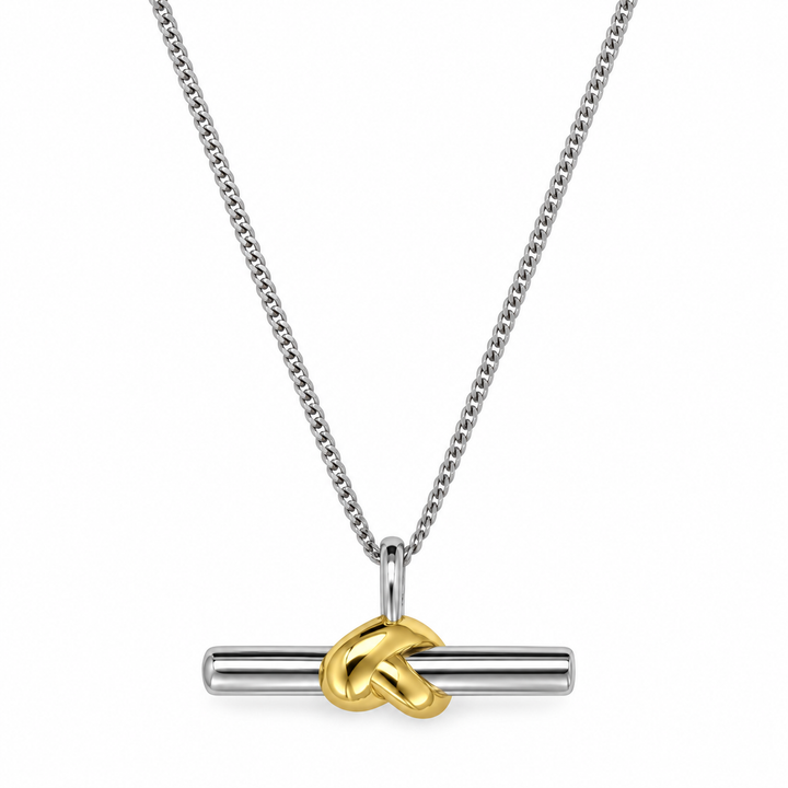 Élodie Two-Tone Knot Necklace in 925 Sterling Silver