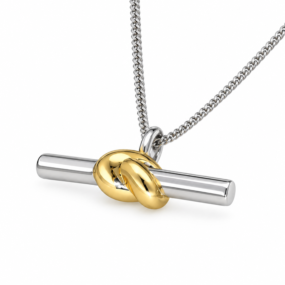 Élodie two-tone knot pendant detail