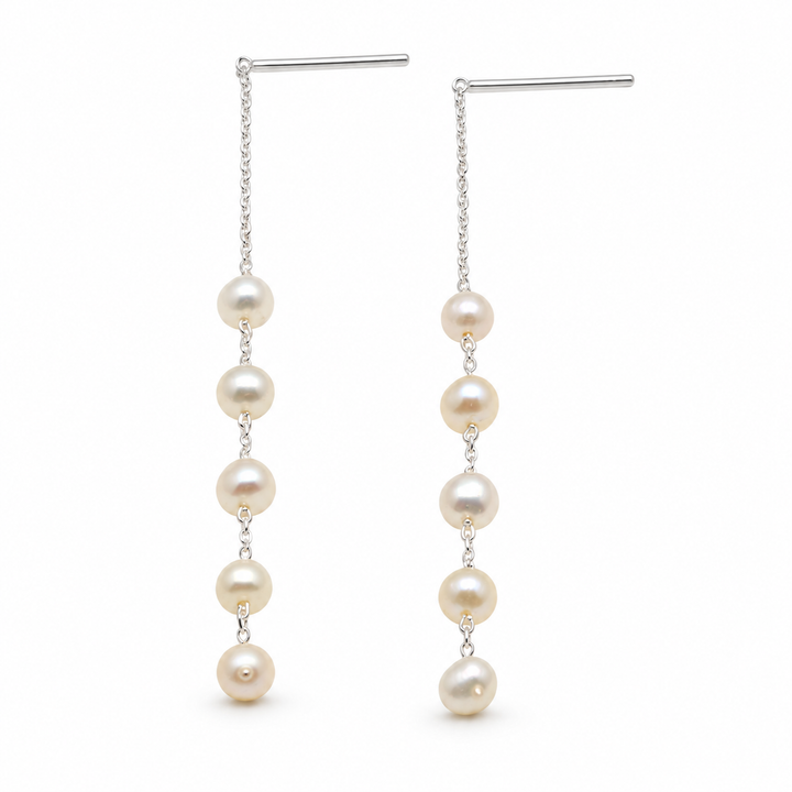 Céphine Pearl Threader Earrings front