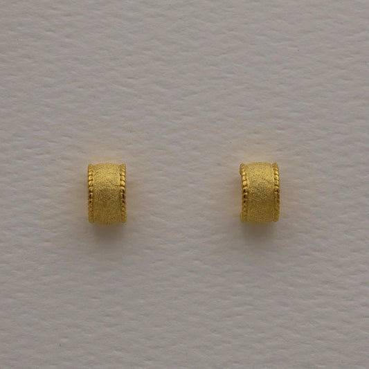 Alma Textured Huggie Earrings in Gold Vermeil by MOA - view 1