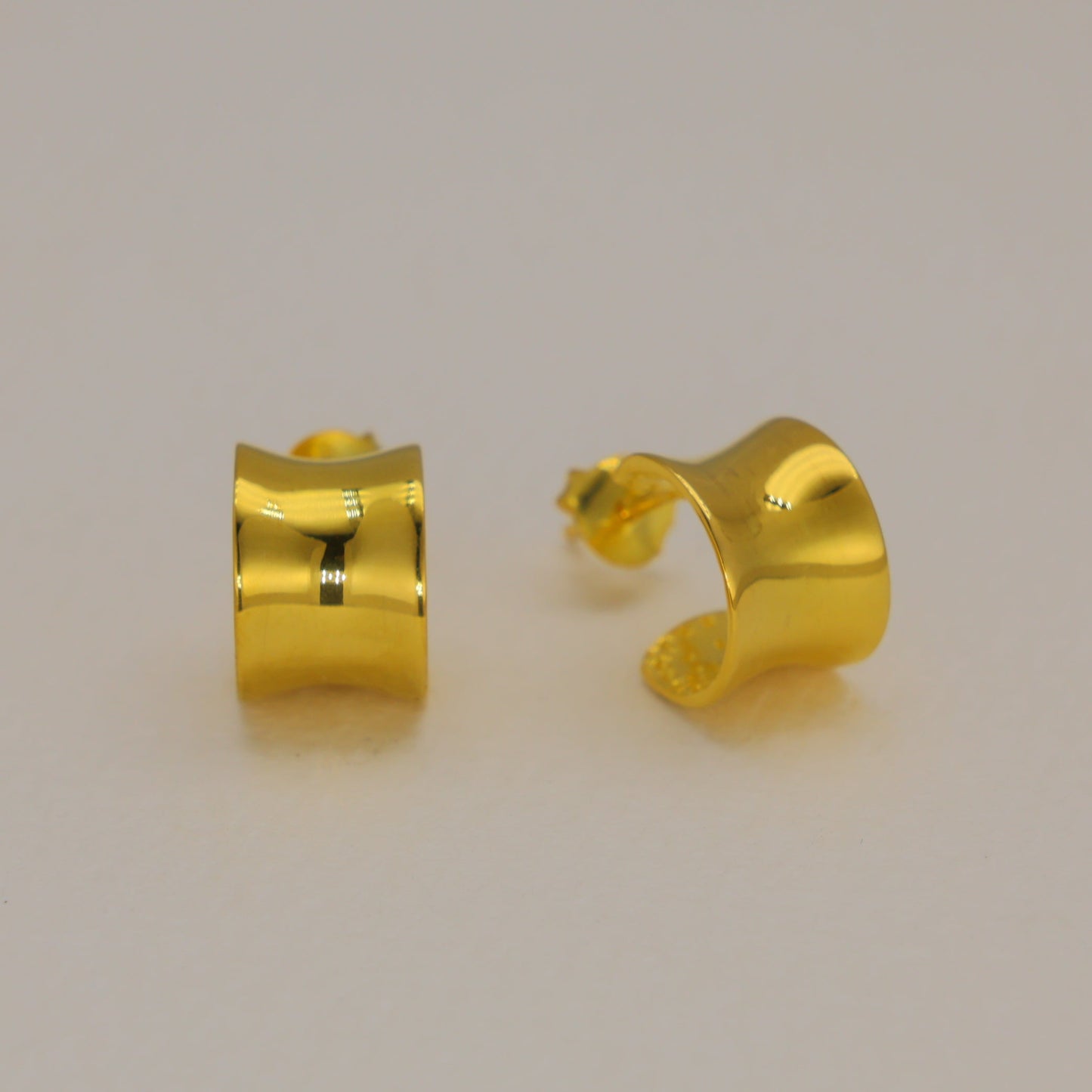 Alvera Curve Stud Earrings in 18K Gold over 925 Silver by MOA - view 1