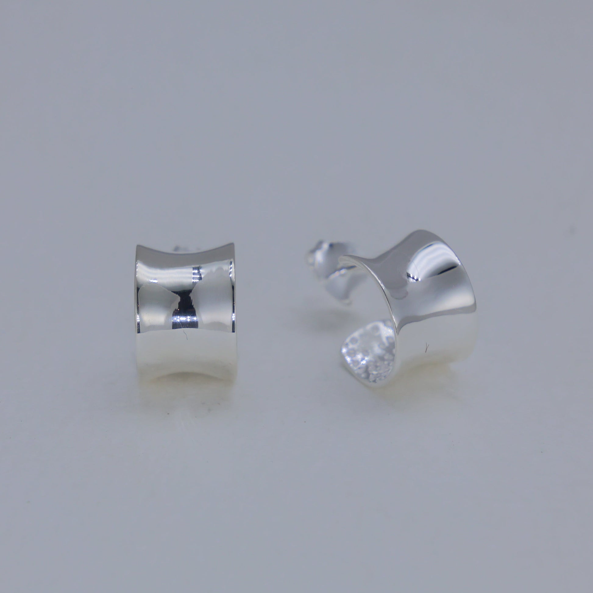Alvera Curve Stud Earrings in 925 Sterling Silver by MOA - view 1