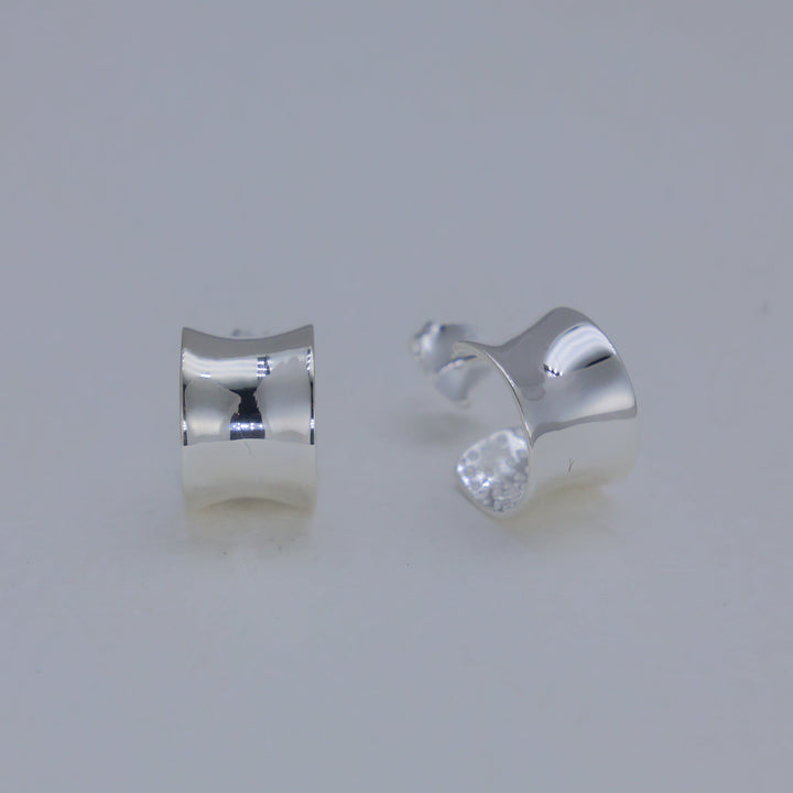 Alvera Curve Stud Earrings in 925 Sterling Silver by MOA - view 1
