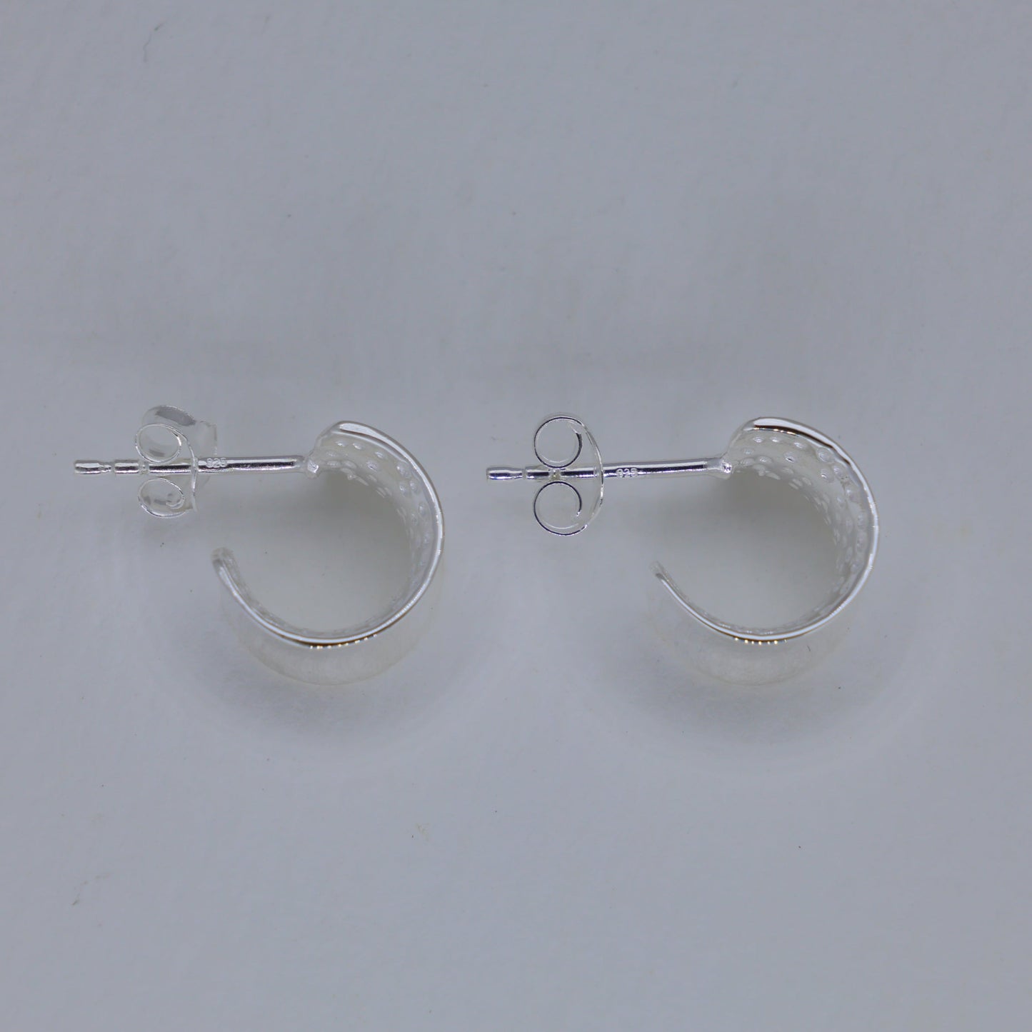 Alvera Curve Stud Earrings in 925 Sterling Silver by MOA - view 2
