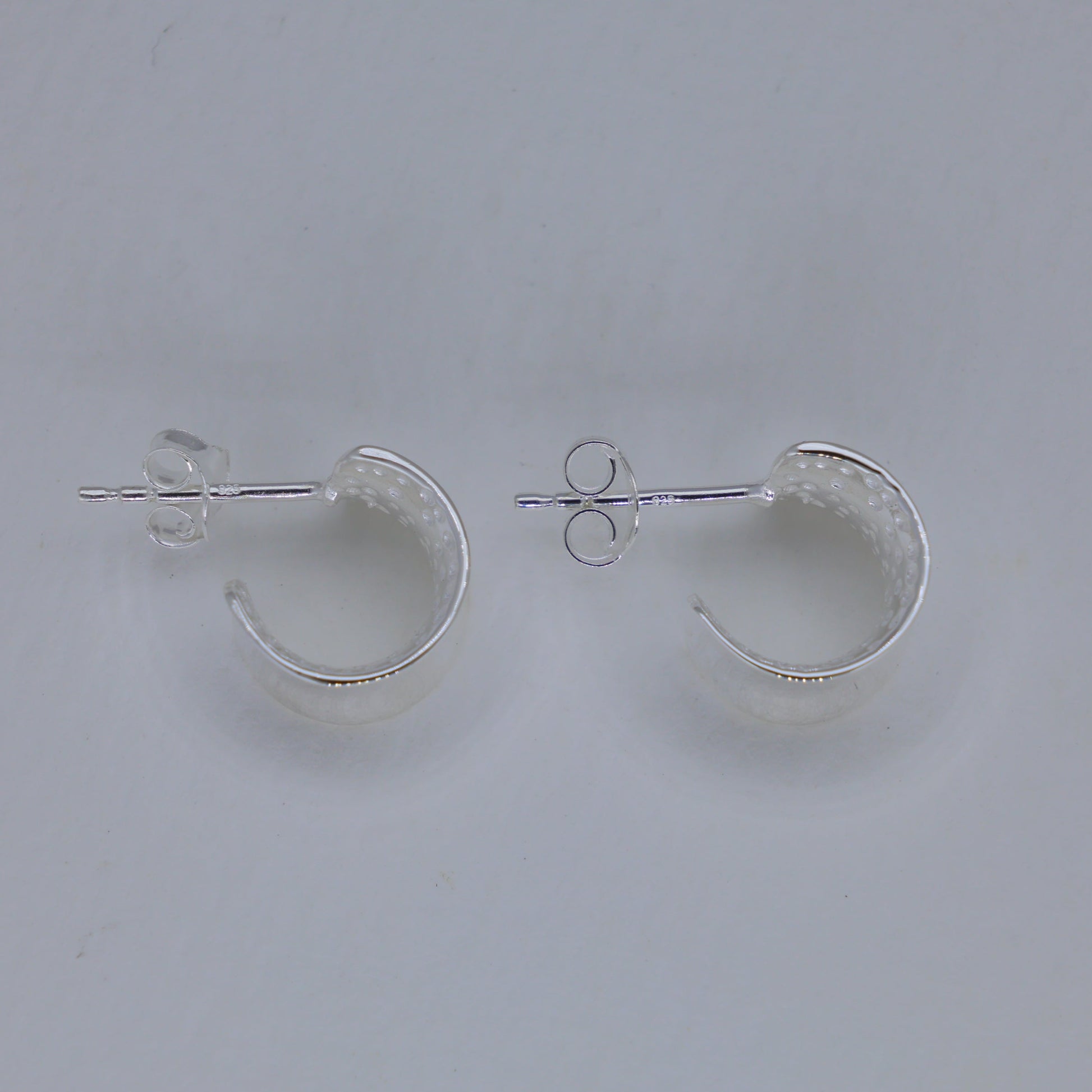 Alvera Curve Stud Earrings in 925 Sterling Silver by MOA - view 2