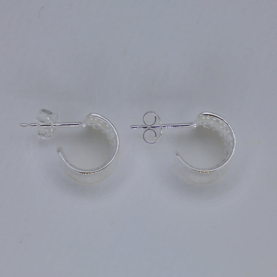Alvera Curve Stud Earrings in 925 Sterling Silver by MOA - view 2