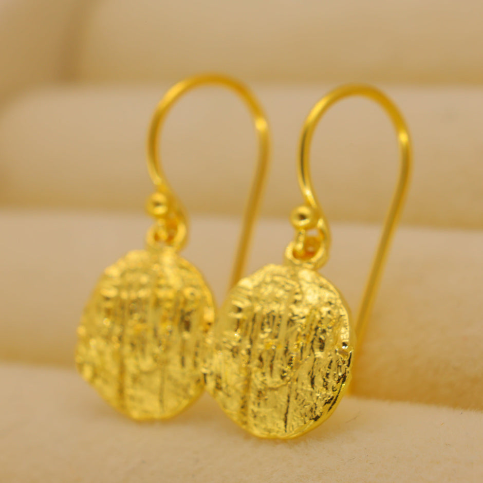 Alvienne Textured Drop Earrings in 18K Gold over 925 Sterling Silver by MOA - view 2