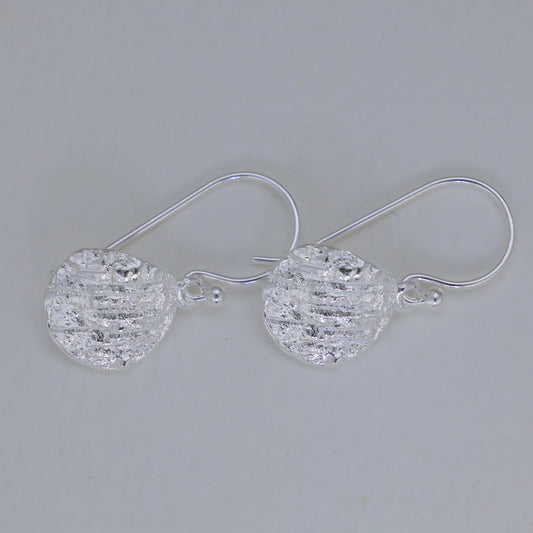 Alvienne Textured Drop Earrings in 925 Sterling Silver by MOA - view 1