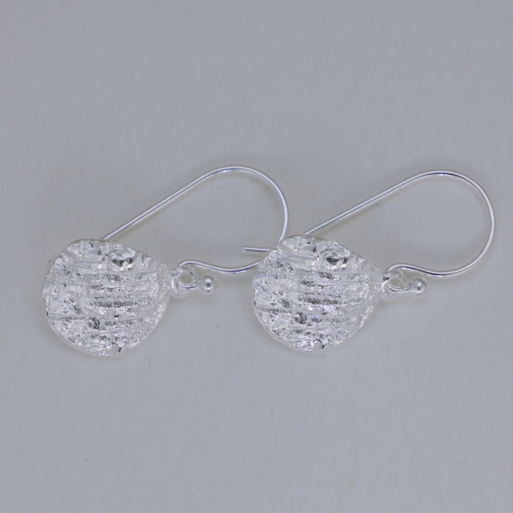 Alvienne Textured Drop Earrings in 925 Sterling Silver by MOA - view 1