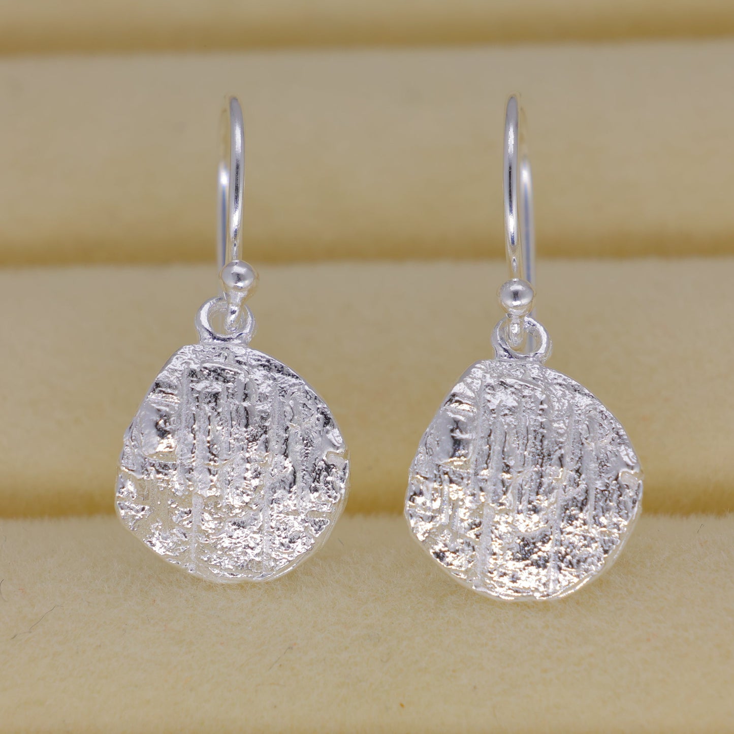 Alvienne Textured Drop Earrings in 925 Sterling Silver by MOA - view 2