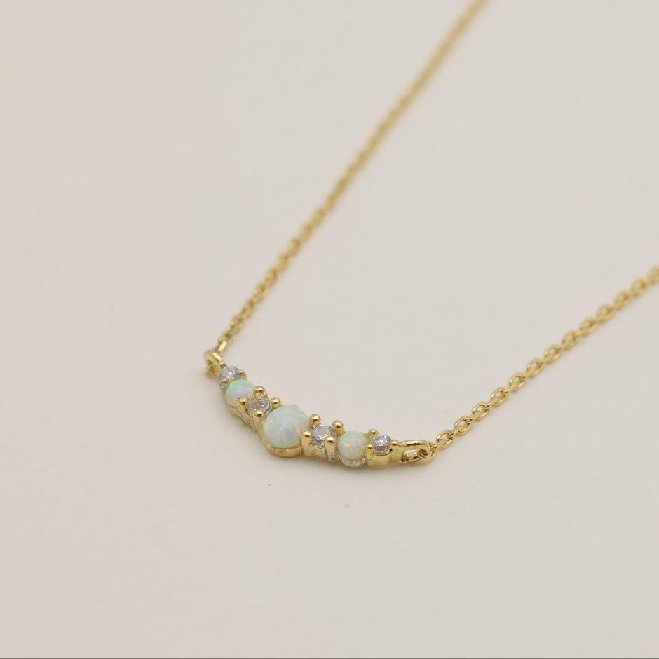 Amara Opal Necklace in Gold Vermeil by MOA - view 2