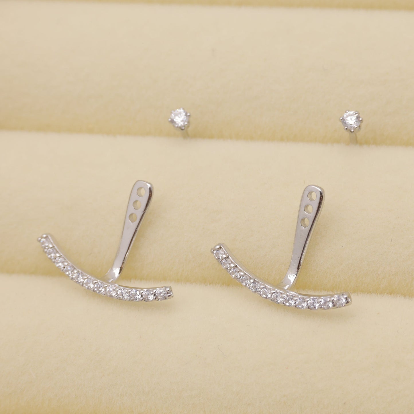 Amaris Convertible Arc Earrings in 925 Sterling Silver by MOA - view 2