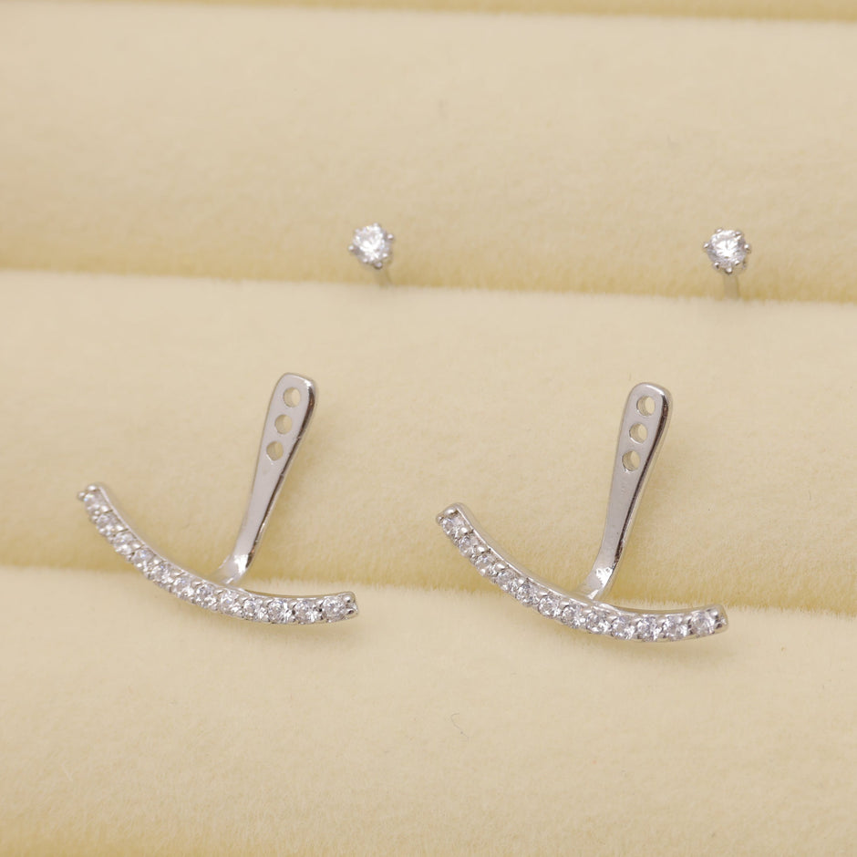 Amaris Convertible Arc Earrings in 925 Sterling Silver by MOA - view 2