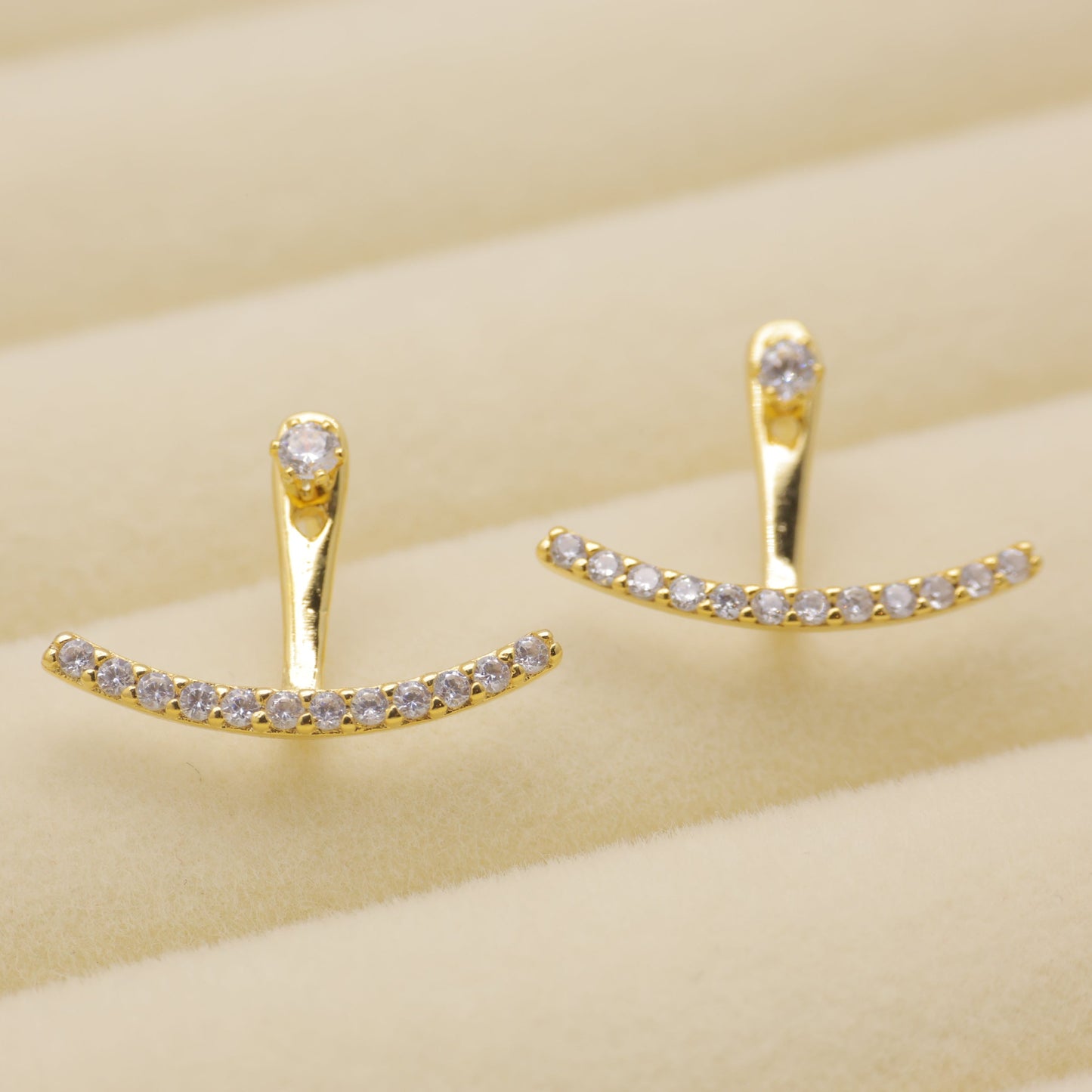 Amaris Convertible Arc Earrings in Gold Vermeil by MOA - view 1