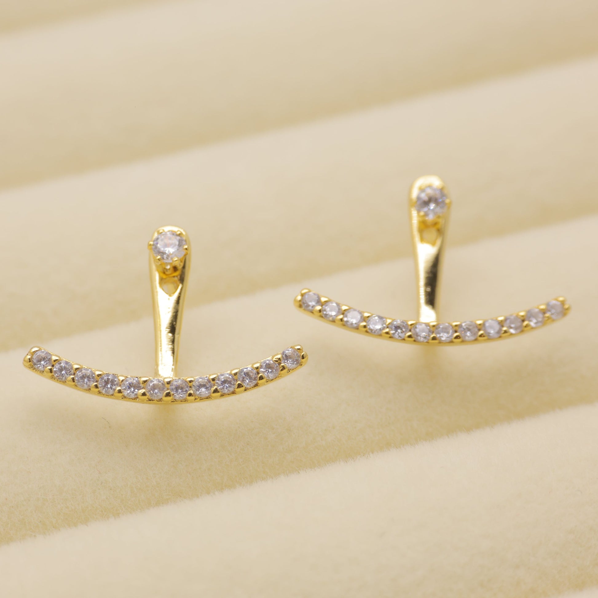 Amaris Convertible Arc Earrings in Gold Vermeil by MOA - view 1