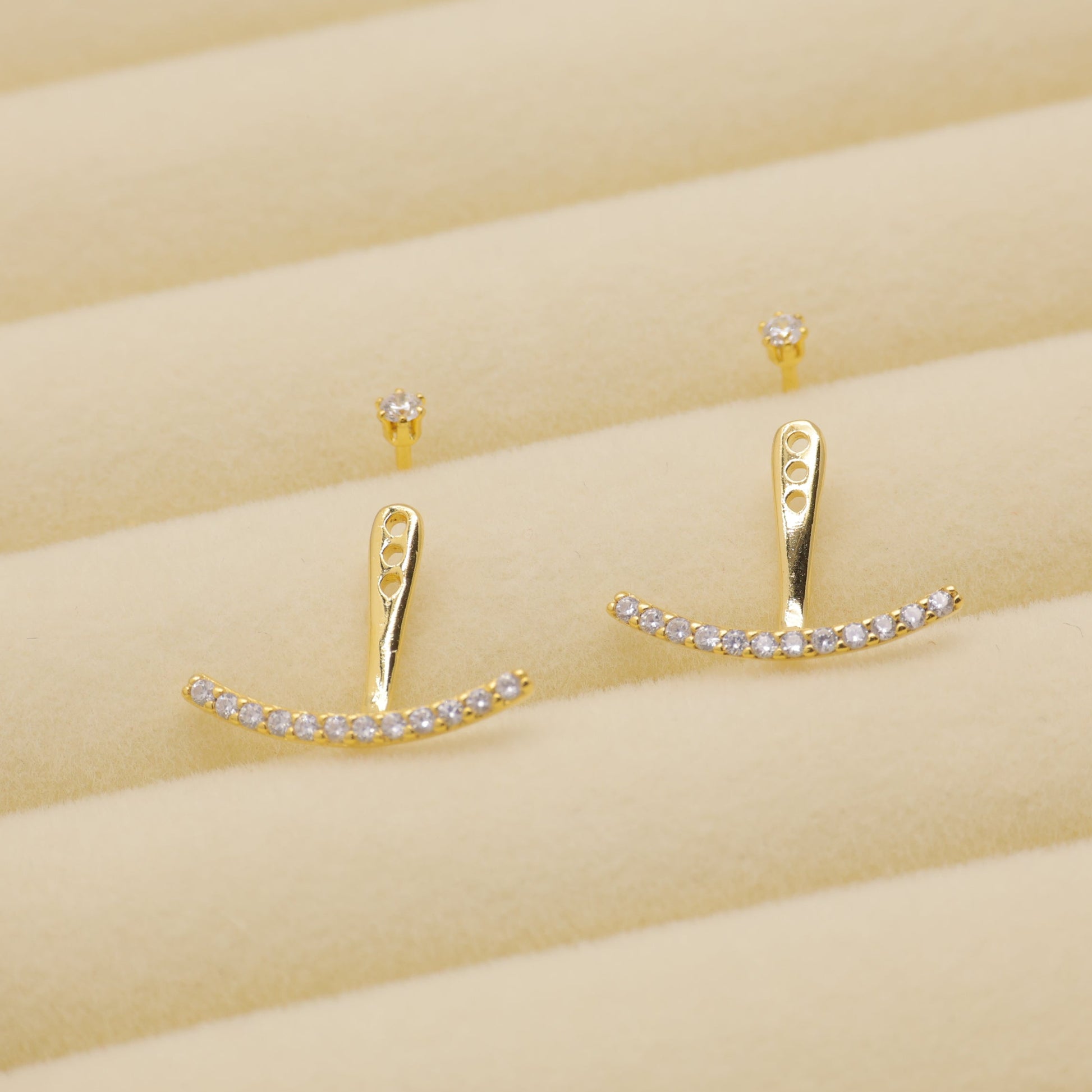 Amaris Convertible Arc Earrings in Gold Vermeil by MOA - view 2