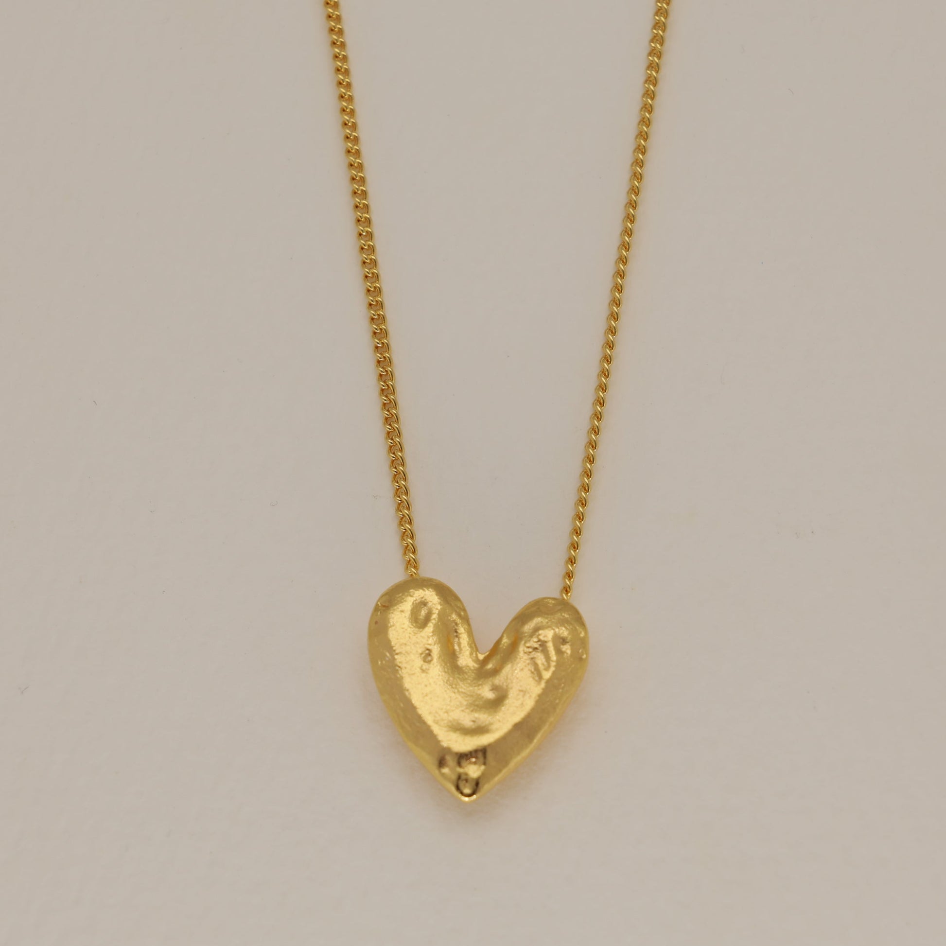 Amelia Sculpted Heart Necklace 24K Gold by MOA - view 1