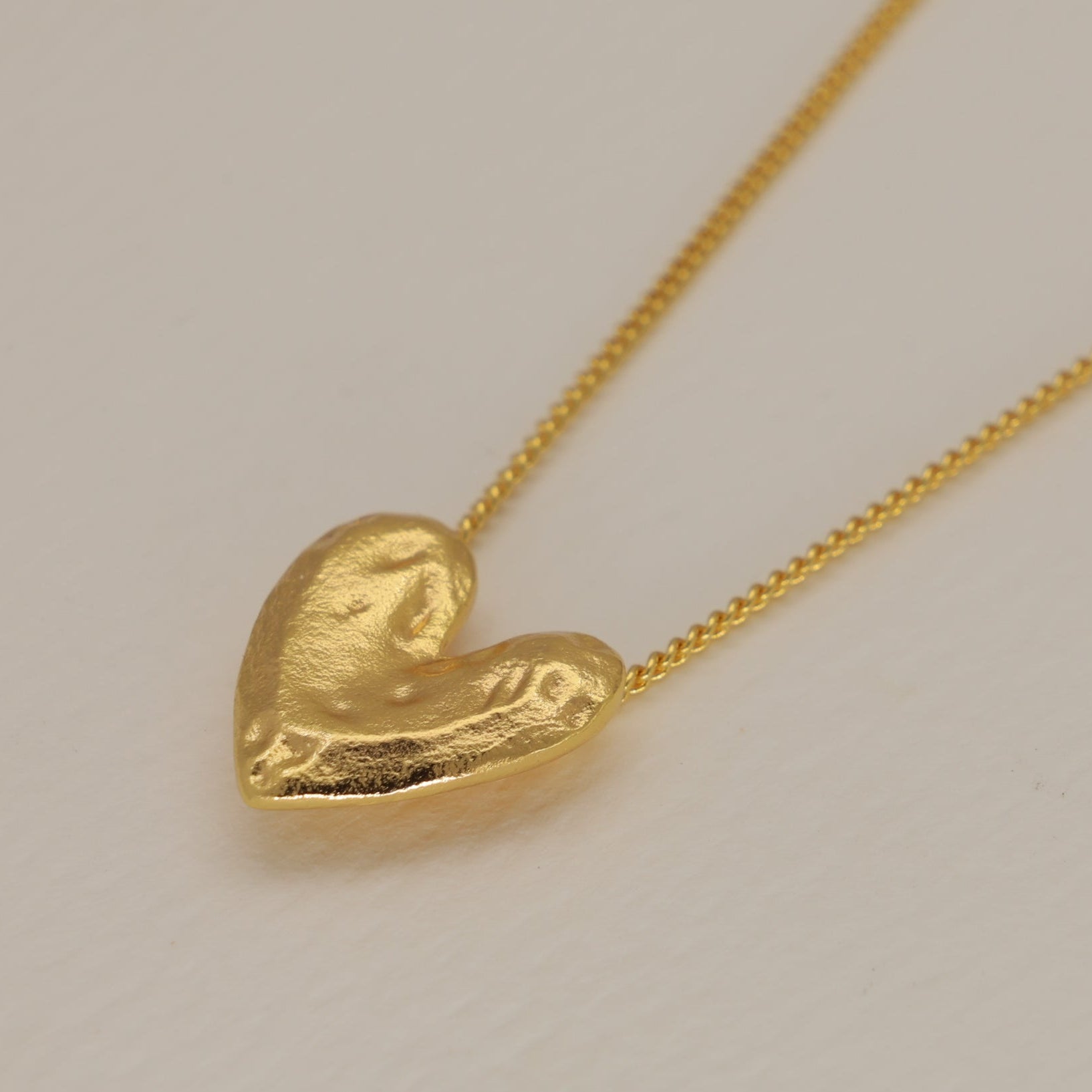 Amelia Sculpted Heart Necklace 24K Gold by MOA - view 2