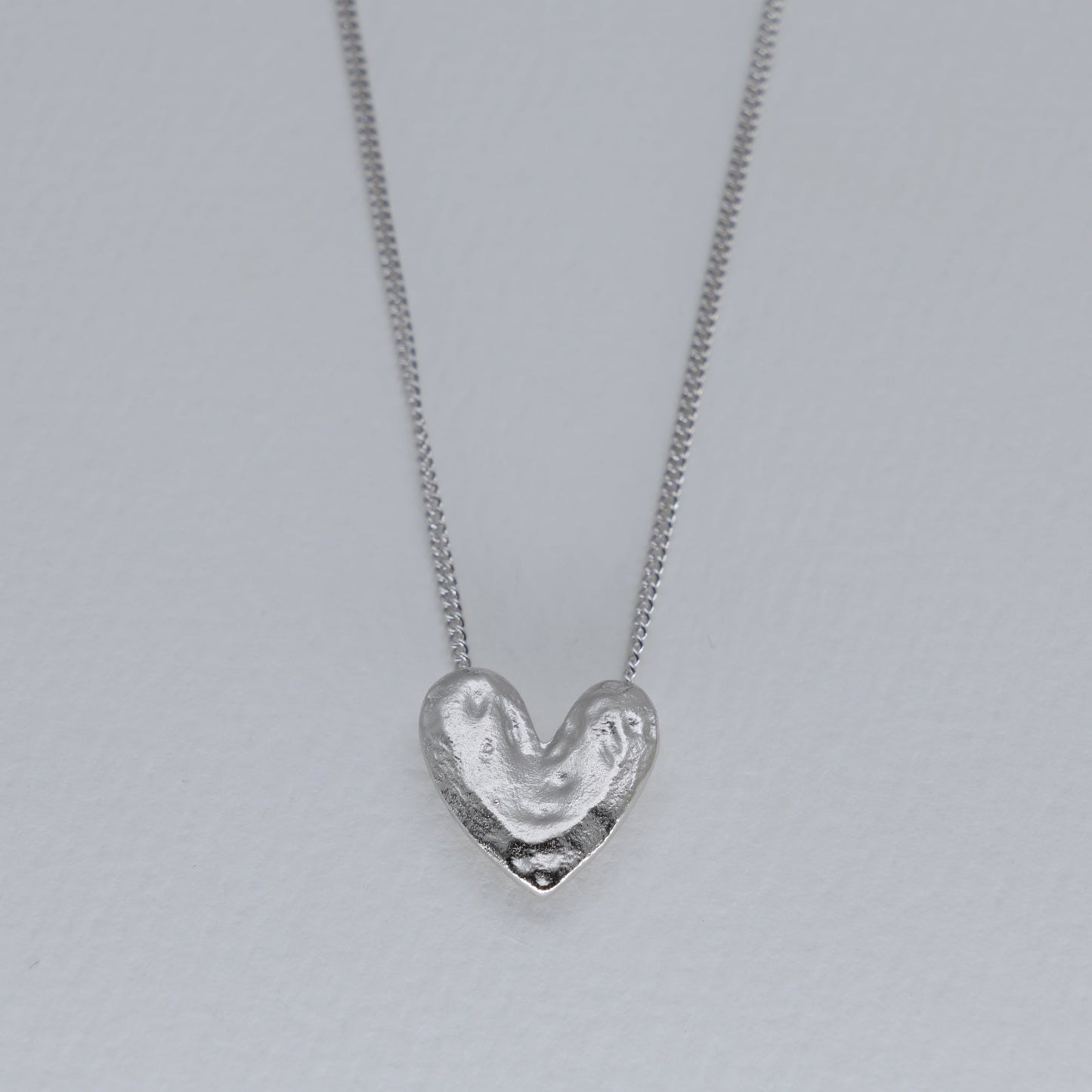 Amelia Sculpted Heart Necklace in 925 Sterling Silver by MOA - view 1