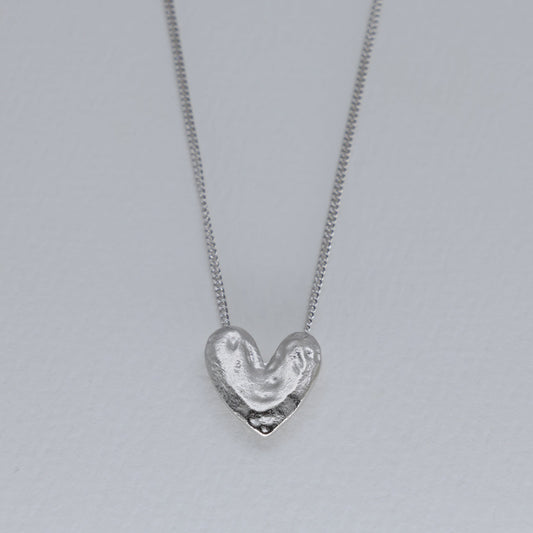 Amelia Sculpted Heart Necklace in 925 Sterling Silver by MOA - view 1