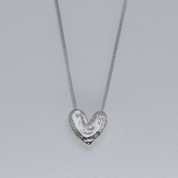 Amelia Sculpted Heart Necklace in 925 Sterling Silver by MOA - view 1