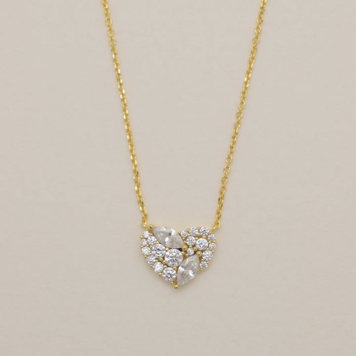 Amielle Heart Necklace in Gold Vermeil by MOA - view 1
