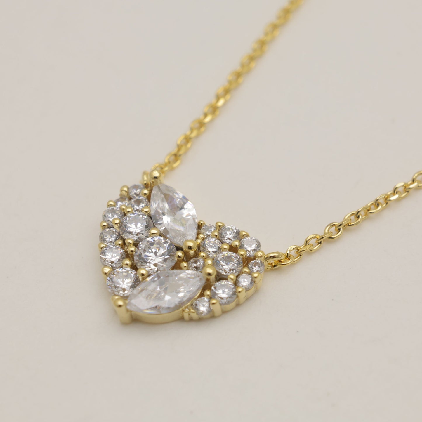 Amielle Heart Necklace in Gold Vermeil by MOA - view 2