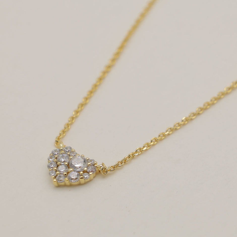 Amielle Petite Heart Necklace in Gold Vermeil by MOA - view 2