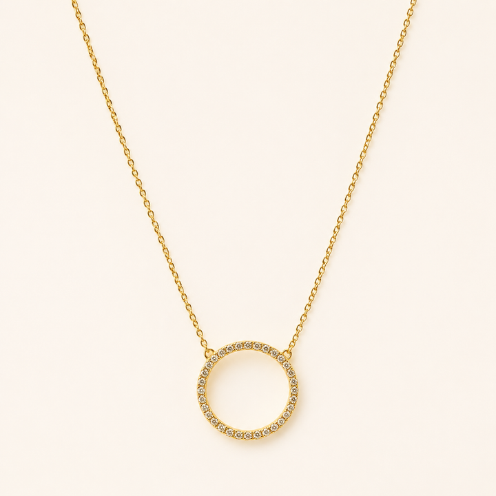 Aurele Circle Necklace in Gold Vermeil by MOA - view 1