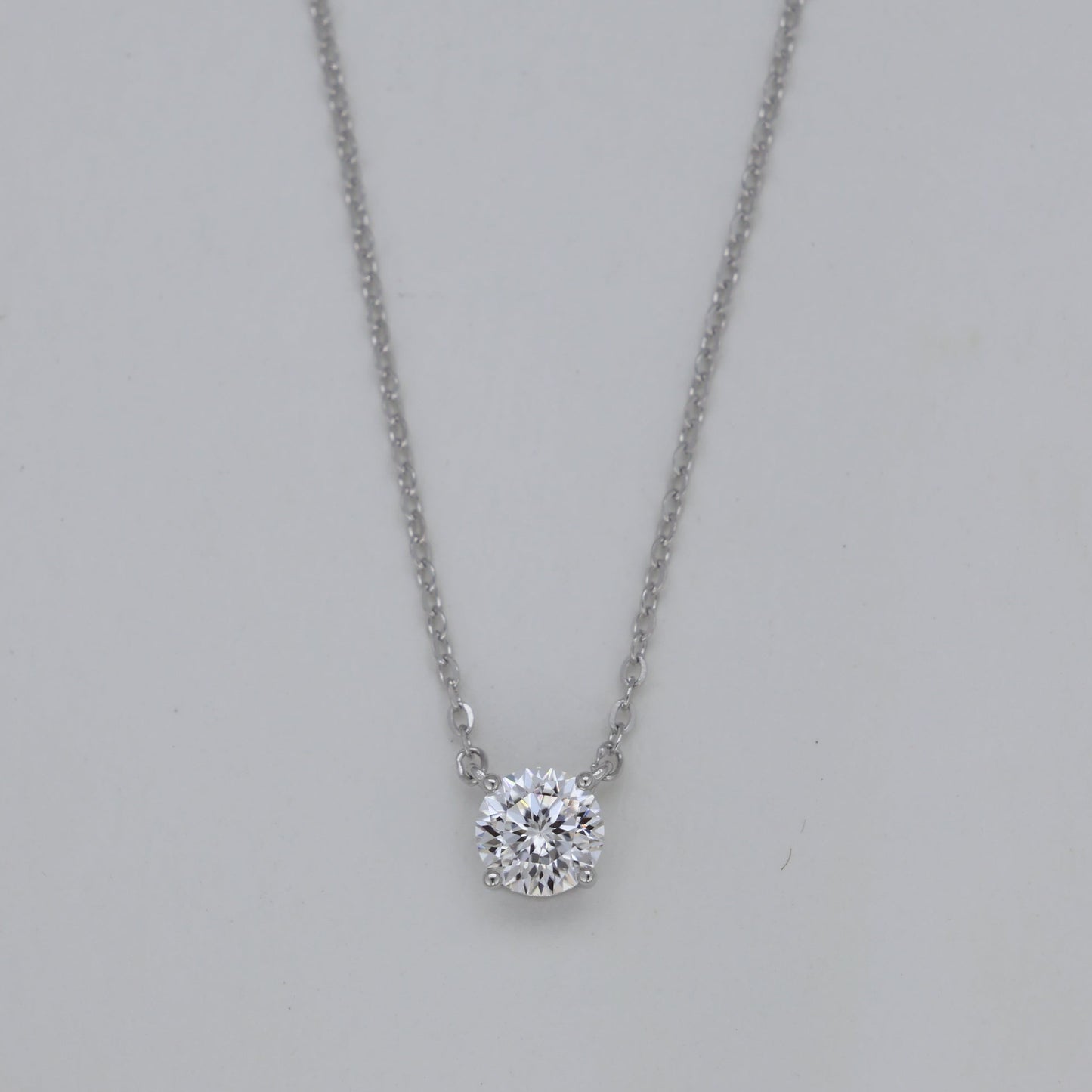 Aurelie Petite Solitaire Necklace in 925 Sterling Silver by MOA - view 1